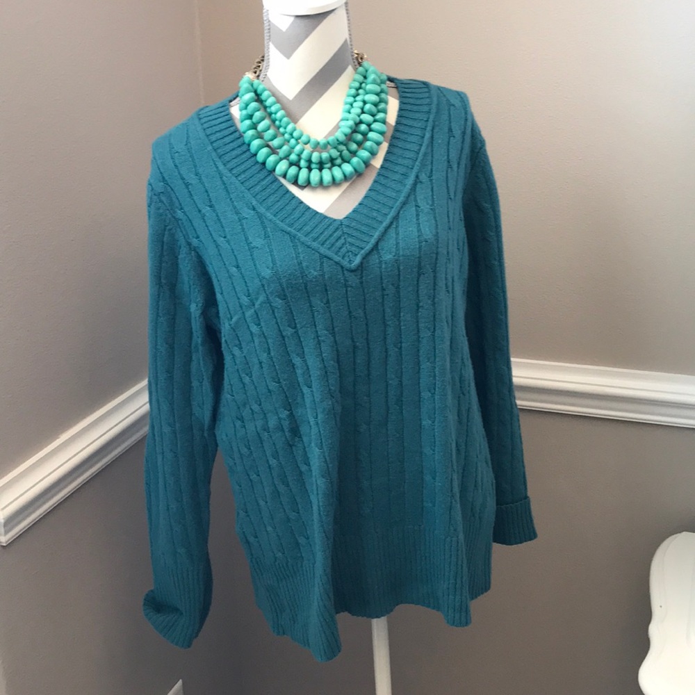 AN TAYLOR LOFT - teal pullover sweater